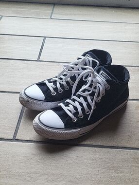 Converse Black and White Mid-Top Sneakers